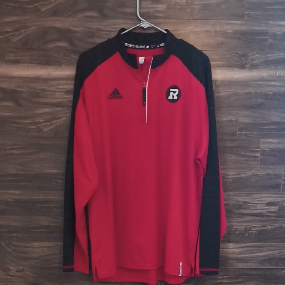 Adidas CFL Ottawa Redblacks Sideline Performance Pullover Red Black Size Large